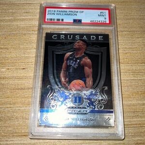 2019 Panini Prizm Crusade DP #51 Zion Williamson PSA 9 MINT Rookie Card!!